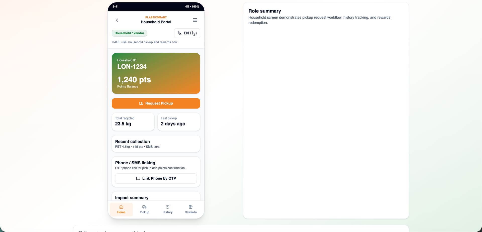 Prototype of PlasticSmart Recyclables Marketplace detail 8