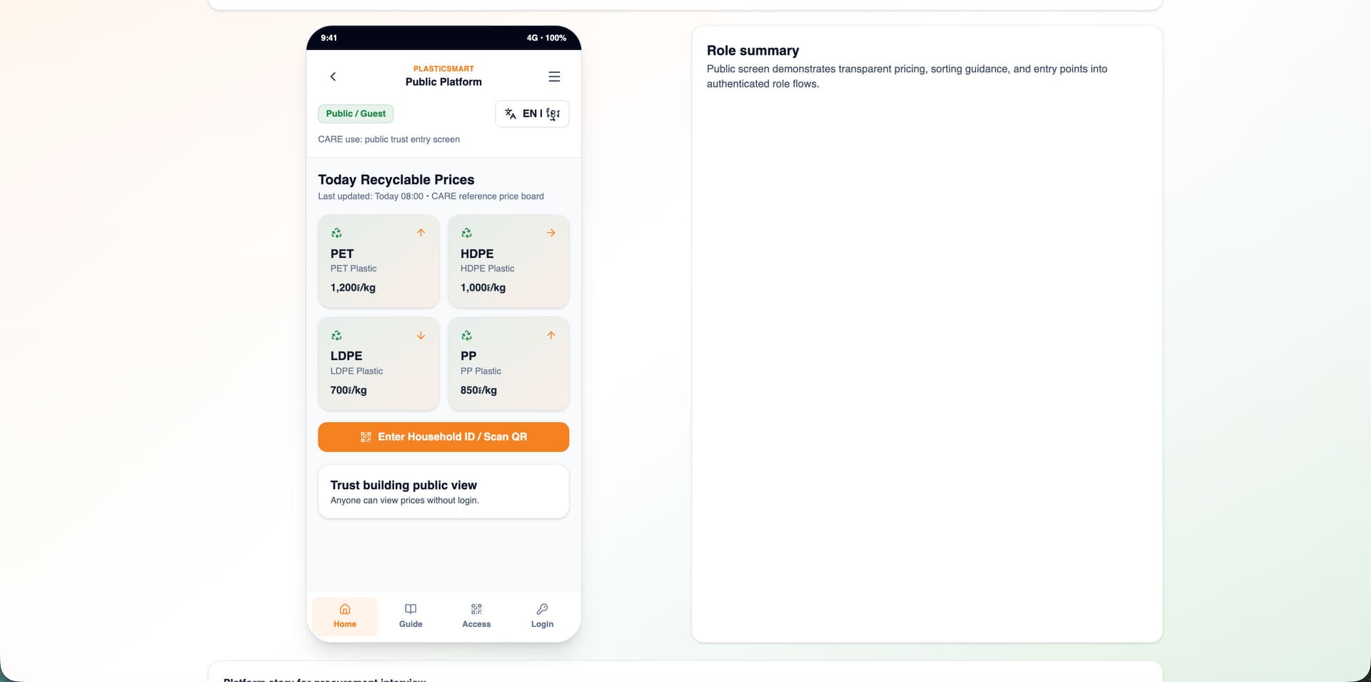 Prototype of PlasticSmart Recyclables Marketplace detail 9